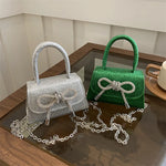 Load image into Gallery viewer, French Light Luxury Diamond Sparkling Mini Handbag Fashion Bowknot Design Chain Crossbody Bag Women's Summer New Night Club Bag
