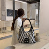 Seasonal Hollow Out Designed Shoulder Bag Versatile Knitting Handle Bag England Style Casual Women Tote Underarm Bag