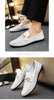 Men's Loafers Comfortable Flat Casual Shoes Breathable Slip-On Soft Cow Leather Driving Shoes Moccasins Hombre Men Shoes White