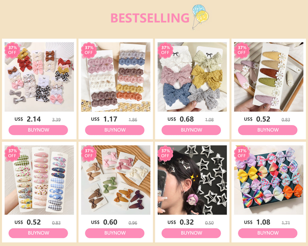 2Pcs Bow Flowers Hair Clip Girl Cute Hair Bands Kids Hair Accessories Handmade Cloth Headwear Hairpins Barrettes Headdress Gift