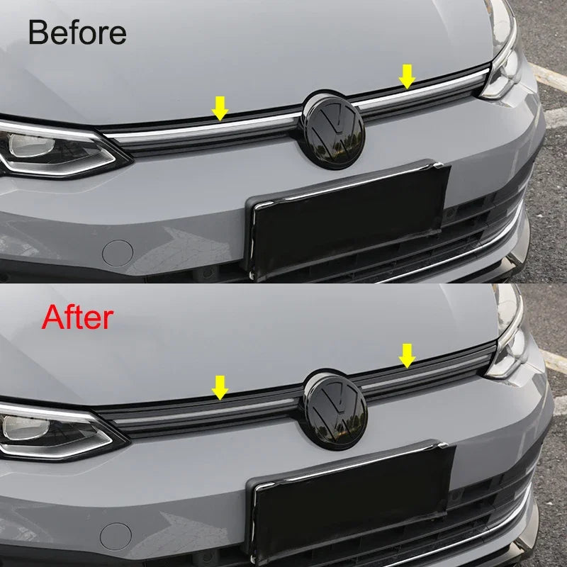 Car Front Bumper Grille Trim Grill Decoration Strip Covers for VW Golf 8 MK8 Accessories 2020 2021 2022 2023