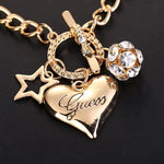 Load image into Gallery viewer, Big Heart Charm Hallowout Star Fire Ball Bracelet For Women Imitation Pearl Cute Charm Lock Closure Ins Women Bracelet Jewelry

