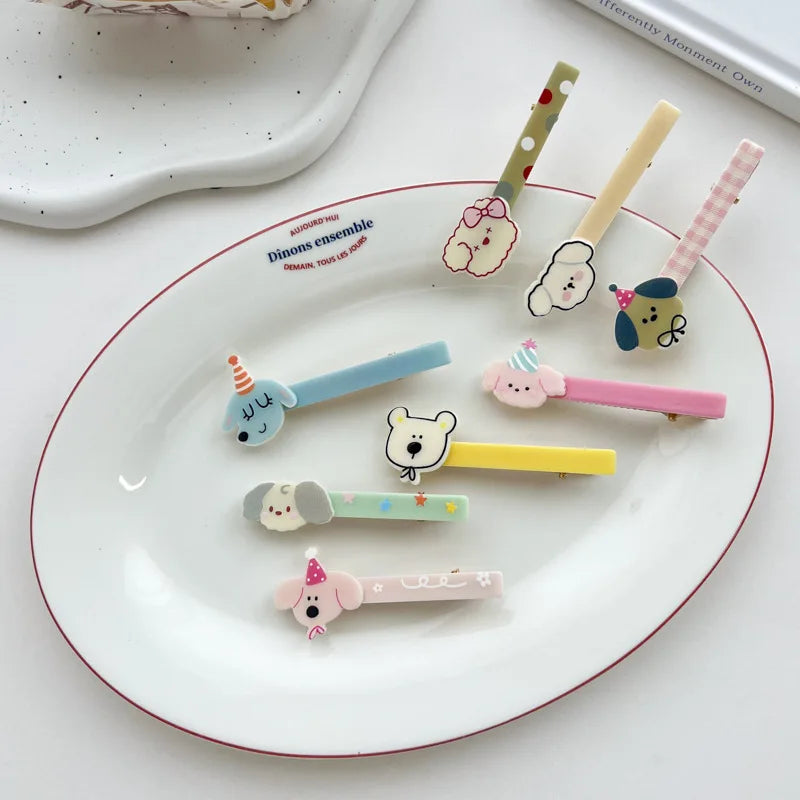 3pcs/set Korean Cute Cartoon Dog Hair Clips Sweet Funny Children Barrettes Headwear Girls Kids Hair Accessories