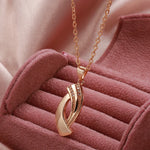 Load image into Gallery viewer, Kinel Hot Trend Glossy Dangle Earrings Necklace Sets 585 Rose Gold Simple Geometry Natural Zircon Women Daily Fine Jewelry Sets
