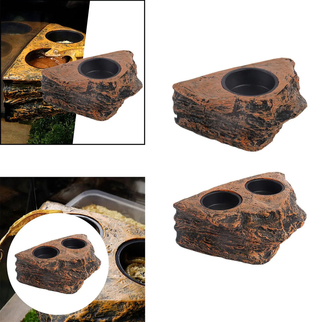 Gecko Feeder Ledge Terrarium Tank Decor Accessories Magnetic Reptile Food Feeder for Crested Gecko Animals Chameleon Lizard Pets