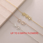 Load image into Gallery viewer, Personalized Birth Flower Bracelet Women Custom Family Birth Floral Bracelet Stainless Steel Jewelry Girl Birthday Gifts for Mom
