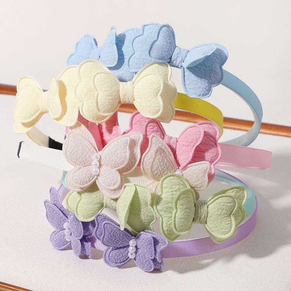 2Pcs/lot Butterfly Hair Bands Hair Hoop for Baby Girl Lovely Children's Headband Cute Bows Kids Headwear Hair Accessories Gift