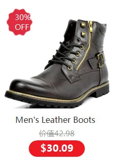 Autumn Winter Men's Short Boots Retro Make old American Casual Oaratrooper Locomotive Shoes EUR 38-48