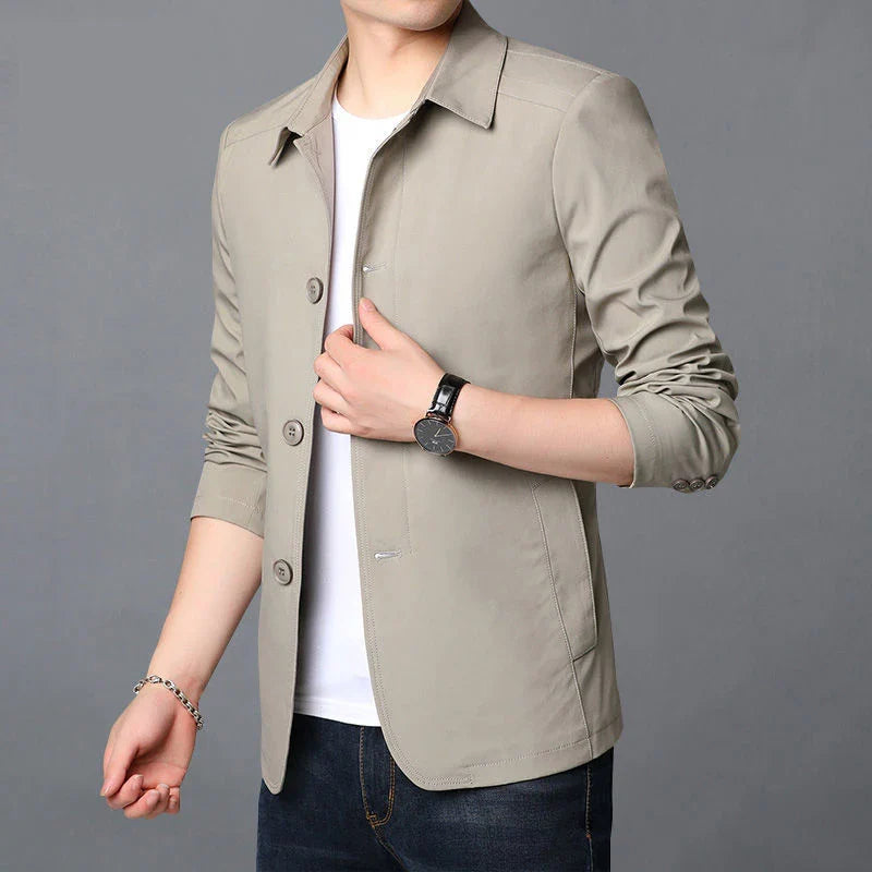 Spring Autumn Male Casual Fashion Solid Color Jacket Hombre Long Sleeve Slim All-match Buttons Tops Men Cardigan Coat Outwear