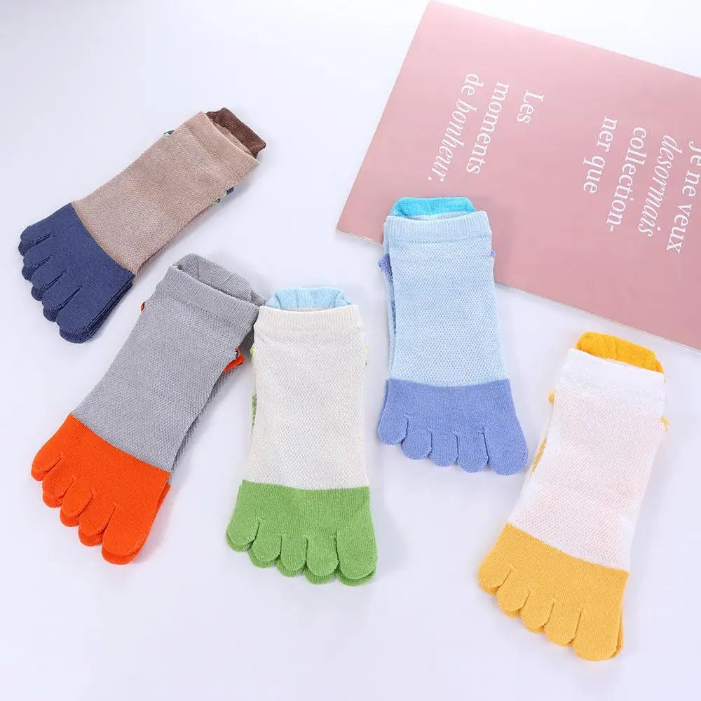 Anti-slip Five Finger Socks Kids Cotton Mesh Breathable Children Accessories Sport Split Toe Hosiery