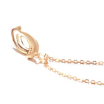 Load image into Gallery viewer, Kinel Hot Trend Glossy Dangle Earrings Necklace Sets 585 Rose Gold Simple Geometry Natural Zircon Women Daily Fine Jewelry Sets
