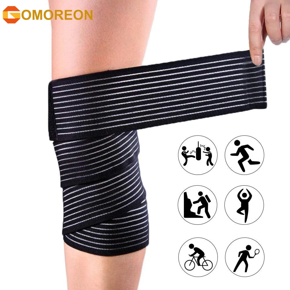 Sports Elastic Compression Knee Bandages Fitness Pressurized Straps for Gym Weight Lifting Squats Leg Compression Training Wraps