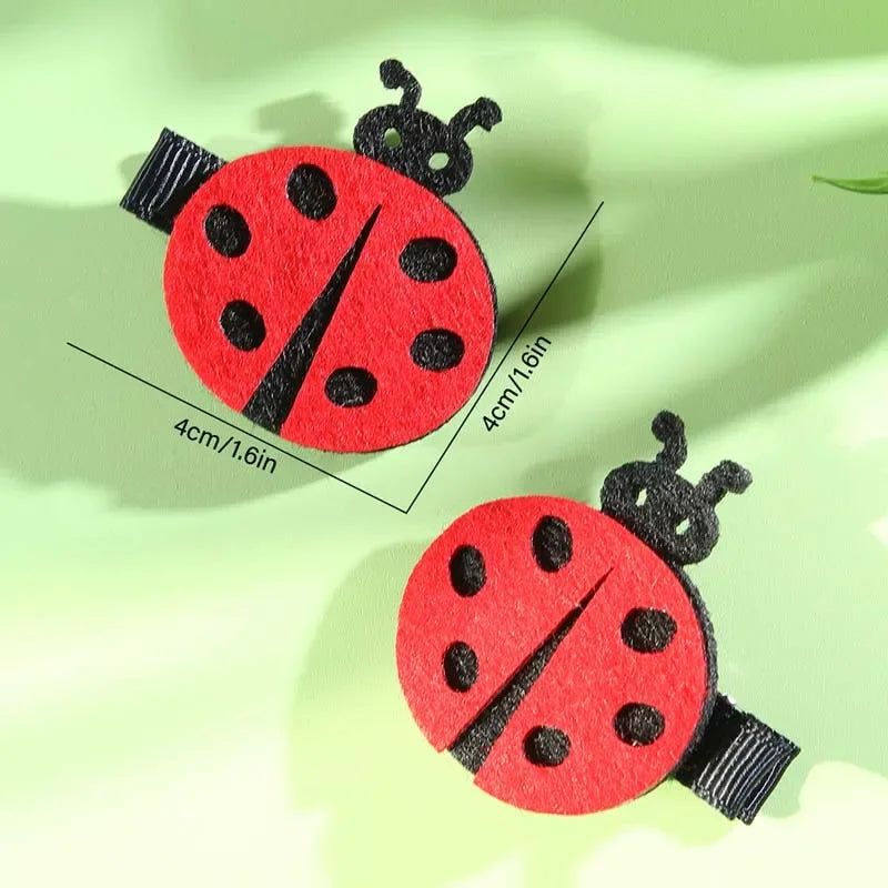 ncmama 2Pcs/set Cute Ladybug Hair Clips for Children Sweet Girls Cartoon Animal Hairpin Kids Barrettes Headwear Hair Accessories