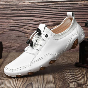 Men's Casual Shoes Cow Leather White Sneakers Outdoor Shoes Men Loafers Vintage Slip On Designer Flats Leisure Plus Size 38-47
