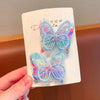 2PCS New Sequin Butterfly Girls Tie Up A Ponytail Kids Elastic Hair Bands Hair Accessories Cute Children Hair Ties Baby Headwear