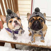 Winter Warm Dog Hats Windproof Knitting French Bulldog Hat For Dogs Chihuahua Hat Fluffy Ball Pet Hat Puppy Accessories