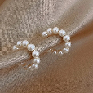 2022 Korean Elegant Pearl Earrings for Women Irregular Geometric Delicate Pearl Ear Studs Fashion Earing Party Wedding Jewelry