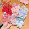 10Pcs/Set Big Bow Flower Elastic Hairbands Children Girls Sweet Hair Ties Fashion Headbands Hair Accessories Rubber Band For Kid