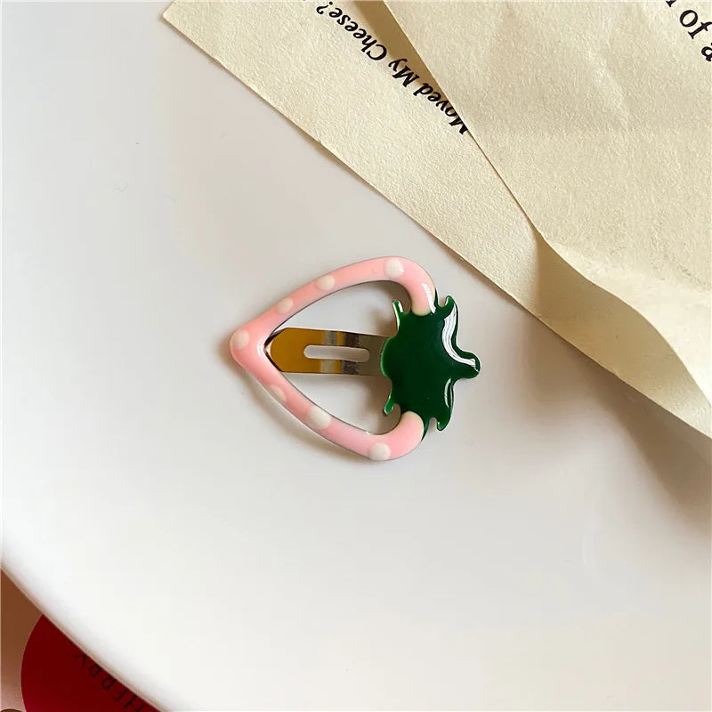 5PCS Children Sweetl Strawberry Banana BB Hair Claw Side Clips for Girls Kids Fruits Hairpin Headwear Ornament Hair Accessories