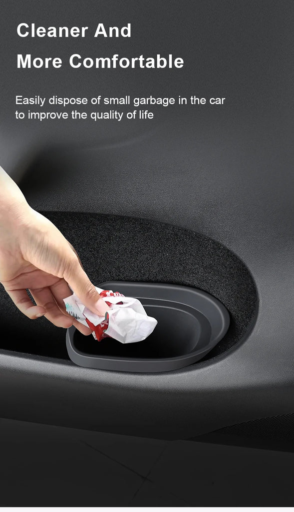 Herval For Tesla Model 3 Y Car Door Trash Can Eco-Friendly Silicone Door Storage Box Waterproof Garbage Can Car Accessories