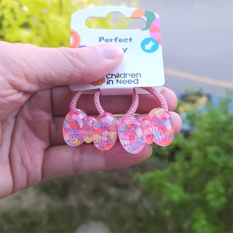 2PCS Cute Star Flower Grape Cartoon Princess Headwear Kids Elastic Hair Bands Baby Headdress Children Ropes Girls Accessories