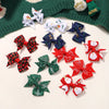 6/8pcs/set Christmas Bows New Year Party Decor Hair Bows for Girl Kids Hair Christmas Decorations Supplies Baby Hair Accessories