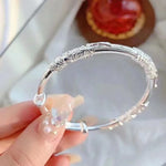 Load image into Gallery viewer, Silver Women's Full-blown Flowers Bracelet Delicate And Light Luxury Open Adjustable Bracelet Solid Bracelet Silver Jewelry
