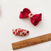 2/4PCS Red Hair Pins for Girls Fabric Bow Bangs Clips Christmas Baby Hair Accessories Knitted Sweet Korean Hair Clip Kids Gifts