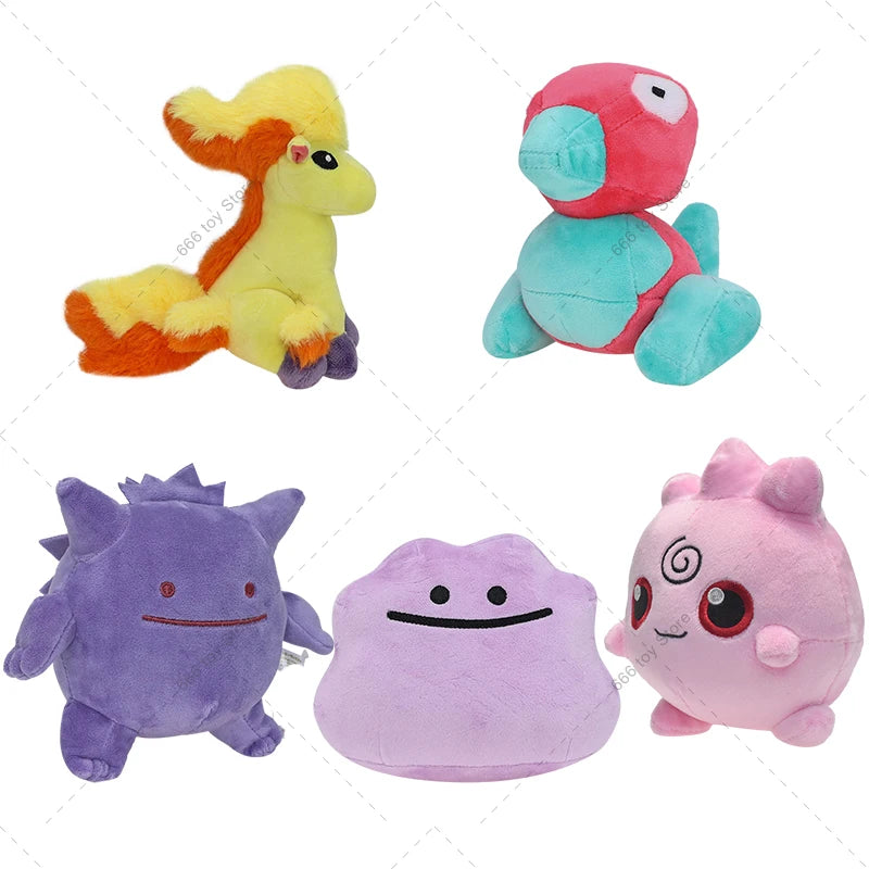 5 Styles Pokemon Plush Toy Porygon Ponyta Ditto Cos Gengar Ditto Igglybuff Stuffed Toys Gifts for Kids Birthday