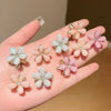 1/10pcs Baby Girls Crystal Flower Hair Clips Fashion Metal Mini Hair Claw for Women Crab Hairpins Headwear Kids Hair Accessories