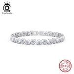 Load image into Gallery viewer, Rinntin Shiny Tennis Bracelet 925 Sterling Silver 4.0mm Bezel Setting Heart Cut CZ for Women Luxury Chain Bracelet Jewelry SB165
