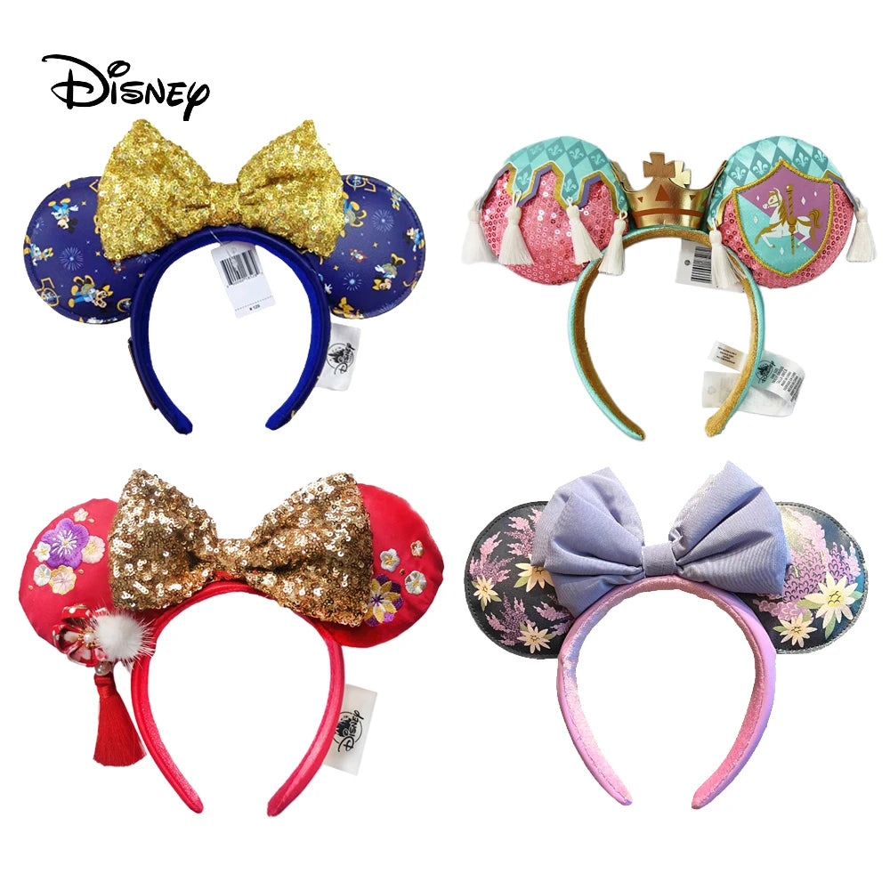 Disney Minnie Mouse Ear Headband 2023 New Loungefly Ears Christmas Snowman Headdress Cosplay for Adults Kids Hair Accessories