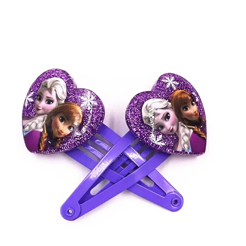 2Pcs Cartoon Princess Disney Mermaid Ariel Shine Hair Clips BB Clips Kids Hairpins Girls Hair Accessories Baby Headdress Gift