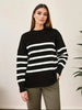 Ladies Striped Knitted Basic Thick Loose Winter Sweater Women Warm Pullover Tops Casual Streetwear Women Sweater Female Jumper