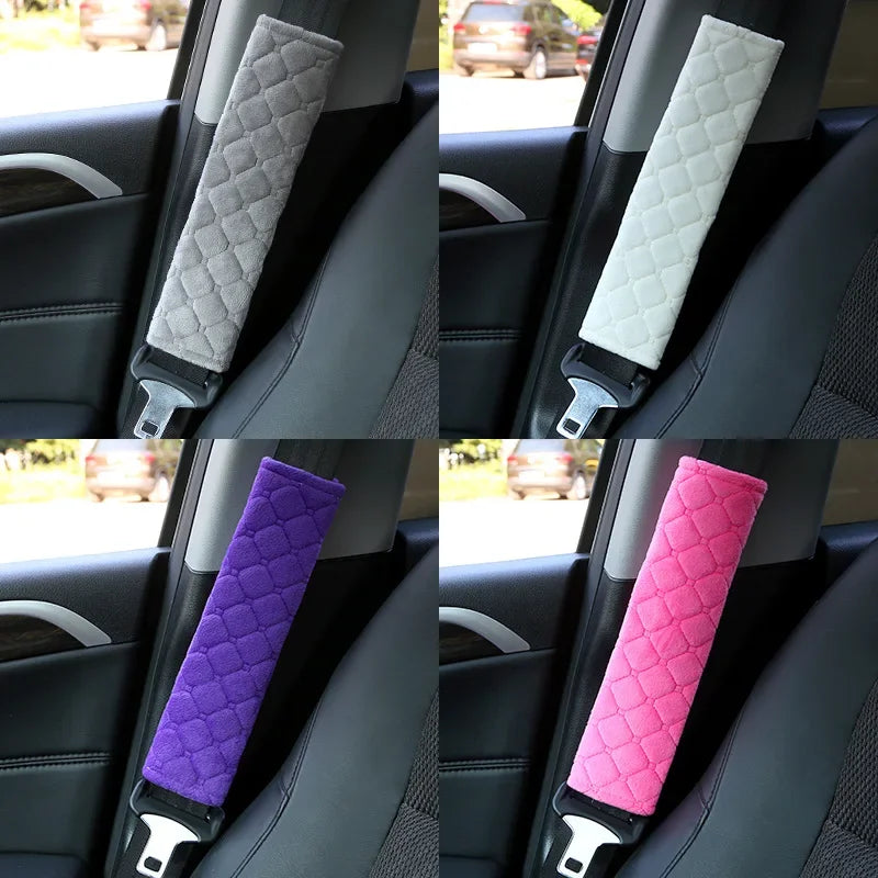 Universal Car Seat Belt Cover Adjustable Plush Car Safety Belt Cover Shoulder Pad for Kids Adults Car Interior Accessories