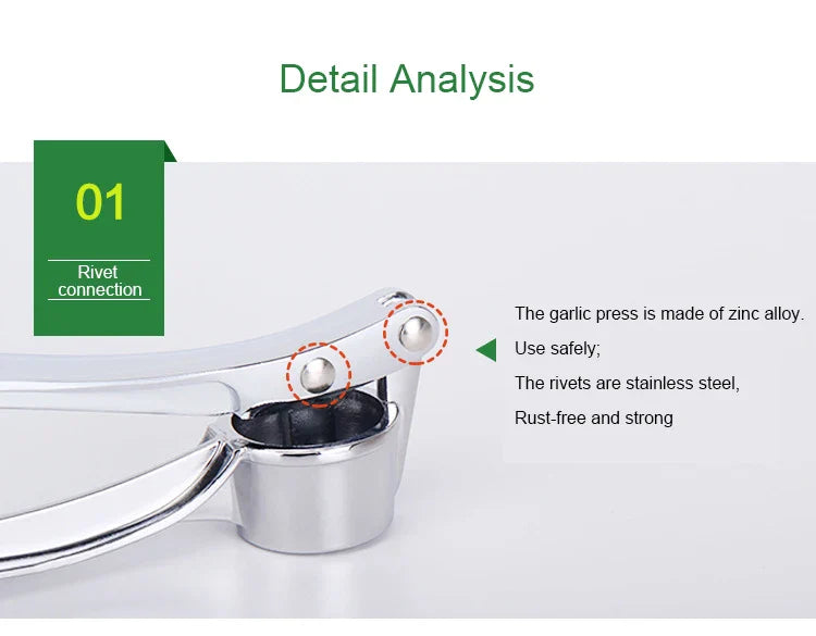 Home Garlic Press Crusher Kitchen Cooking Vegetables Ginger Squeezer Masher Handheld Ginger Mincer Tools Kitchen Accessories