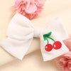 Oaoleer 1Pcs New Cherry Embroidered Hair Bow Clips for Kids Girls Cute Bowknote Barrettes Hairpin BabyHeadwear Hair Accessories