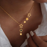 Load image into Gallery viewer, Star Pendant Stainless Steel Necklace For Women Gold Plated Waterproof Women's Necklaces Girls Neck Chain Choker Ladies Jewelry

