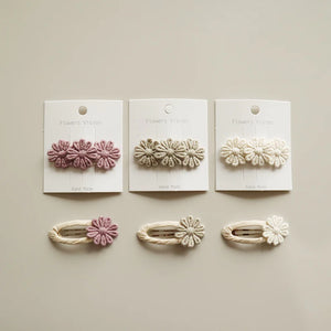 Cute Baby Girl Hair Clips Cotton Lace Triple Flowers Kids Hair Accessories  Princess Barrette Spring Korean Style Hairpins