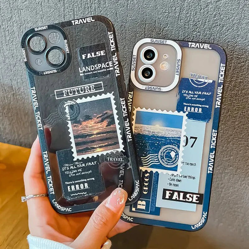 Scenery Stamp Collage Case For Xiaomi 13T 12T 11T 10T 14 13 12 11 Lite 5G NE POCO F6 X6 Pro X3 NFC X5 X4 GT F3 F4 F5 M6 M5S C65