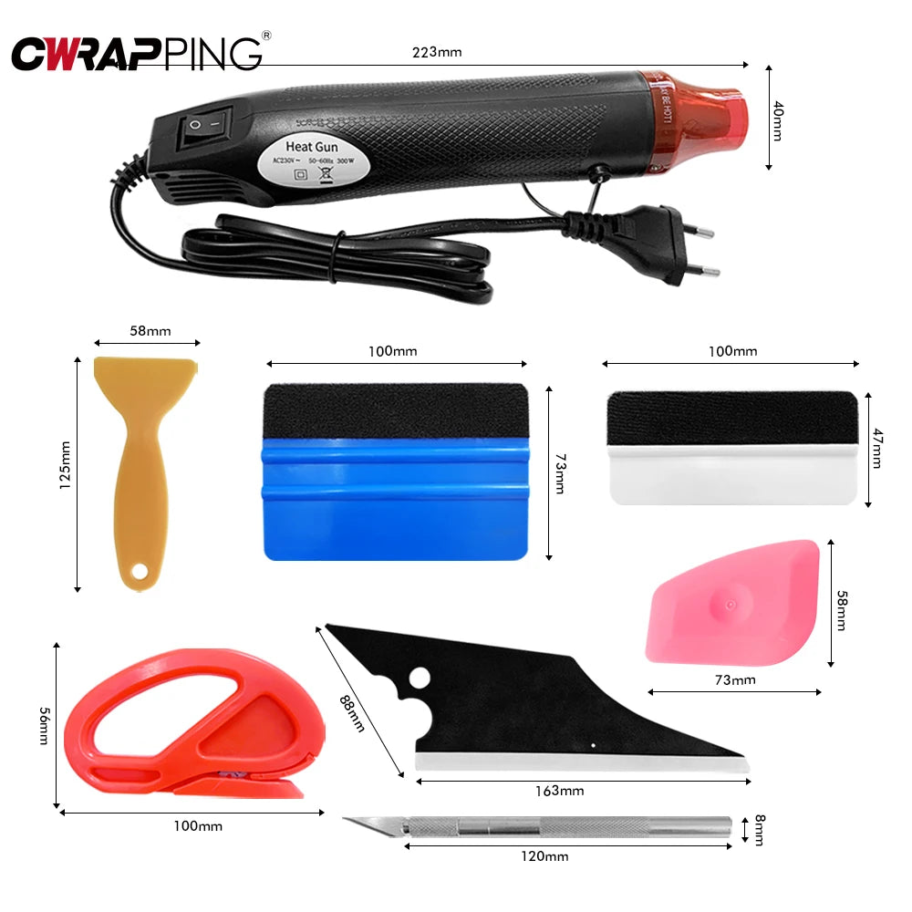 Car Film Wrap Tool Kit Vinyl Scraper Cutter Auto Body Film Wrapping Vehicle Window Tint Tools for Motorcycles Car Accessories