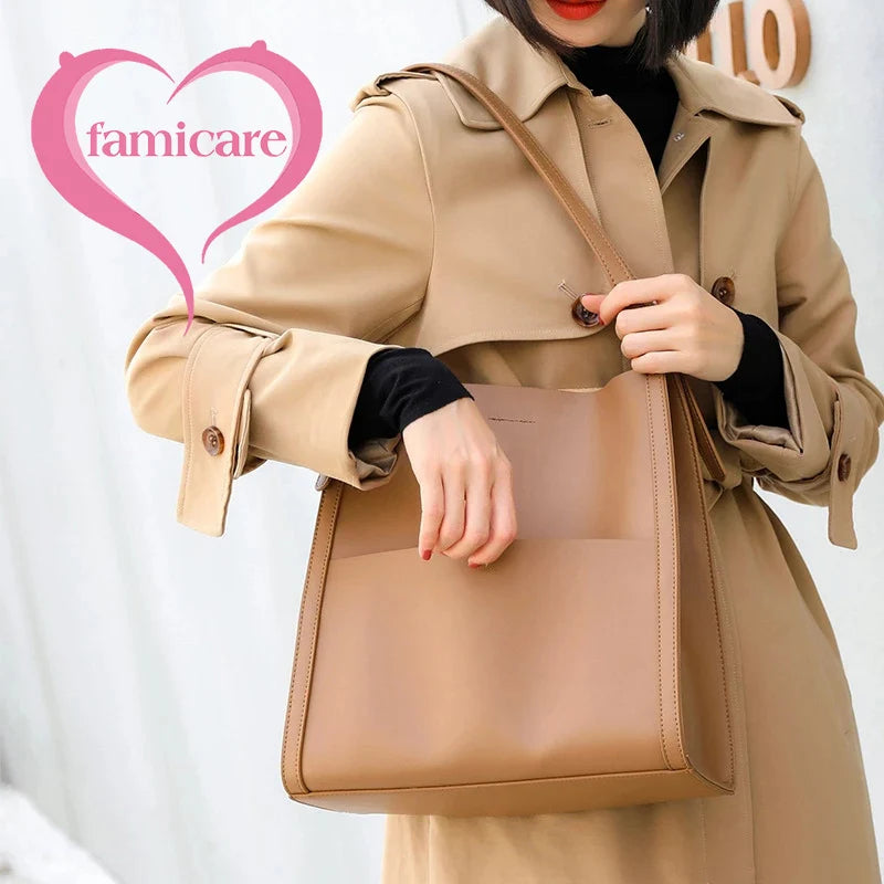 Lady Casual Split Leather Luxury Handbag And Shoulder For Women Bags Brand Designer Magnetic Buckle Teenage Girl Commute Tote