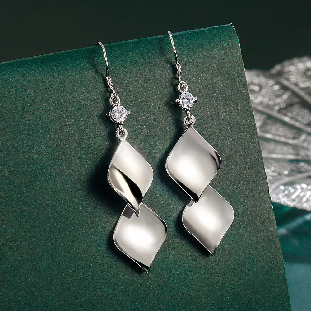 Fanqieliu High-quality 925 Silver Needle Jewelry Original Two Leafs Drop Earrings For Women New Fashion FQL23548