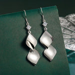 Load image into Gallery viewer, Fanqieliu High-quality 925 Silver Needle Jewelry Original Two Leafs Drop Earrings For Women New Fashion FQL23548
