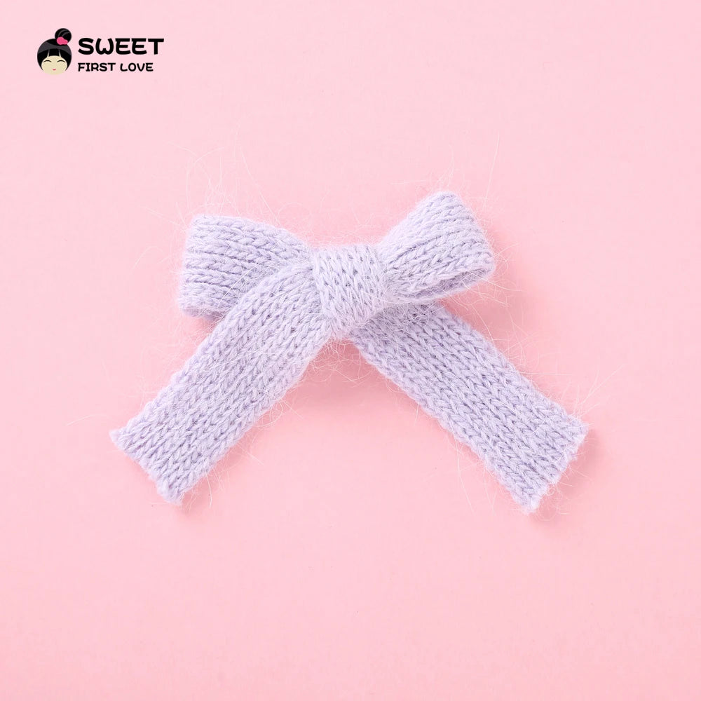 Wool Knit Hair Bows Cute Hairpins Girls BB Clips Sweet Hair Clips Barrettes Solid Clip Kids Headwear Fashion Hair Accessories