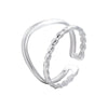 Stainless Steel Double Layers Geometric Rings for Women Girls Gold Color Fashion Open Rings Wedding Party Jewelry Gifts 2023 New