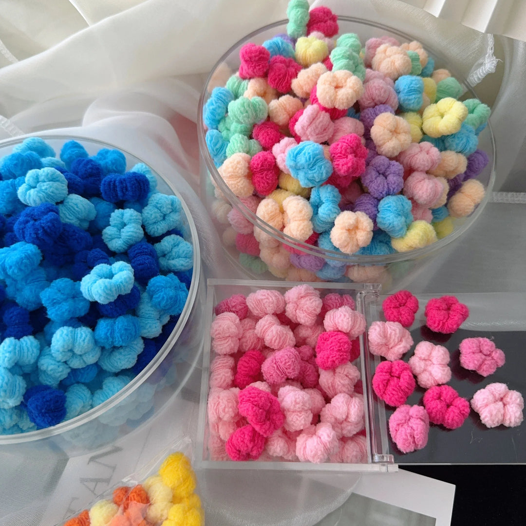 50/100Pcs Children Solid Color Grid Wave Elastic Hair Bands Baby Girls Scrunchie Rubber Bands Kid Sweet Cute Hair Accessories