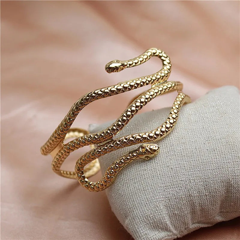 Fashion Chic Egypt Cleopatra Swirl Snake Butterfly Leaf Arm Cuff Armlet Armband Open Cuff Bangle Bracelet for Women Gift