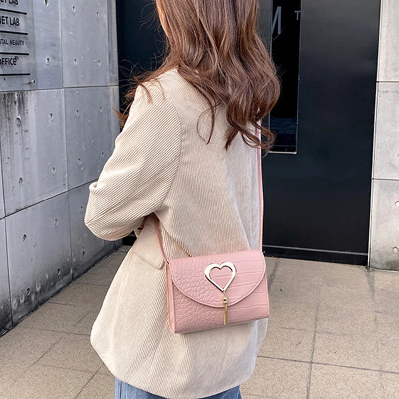 Korean Version Single Shoulder Crossbody Bag Of women's Love Metal Tassel Fashionable And Versatile Party Work Small Square Bags