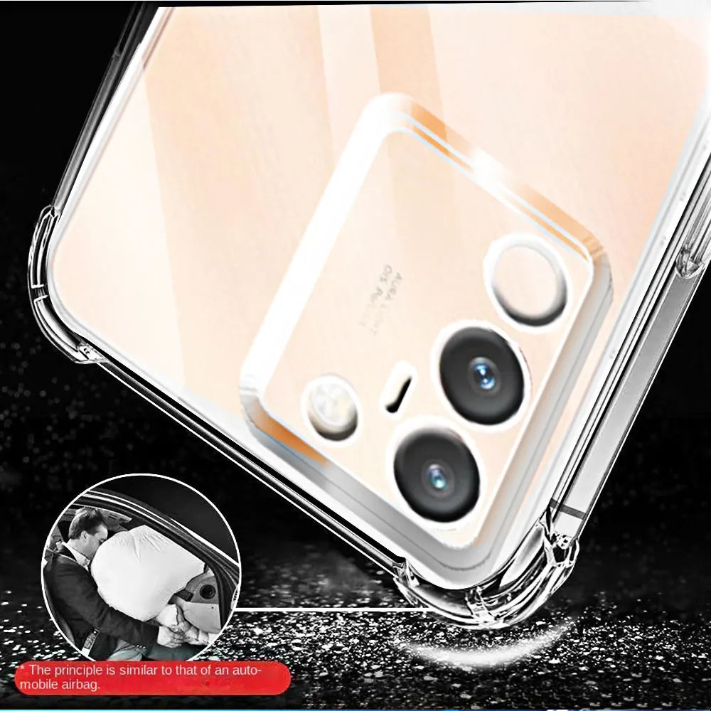 Shockproof Clear Soft Back Case for Vivo V30 Lite V29 V27 V25 V23 V21 V20 Pro E  Phone Case Soft TPU Plain Cover V25E V23E V21E